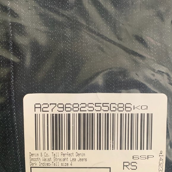 NWT DENIM & CO SMOOTH WAIST STRAIGHT LEG JEANS 4T (TALL) - Picture 9 of 9